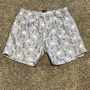 Surf Style Men's Hula Girl Palm Tree Swim Shorts Size Large